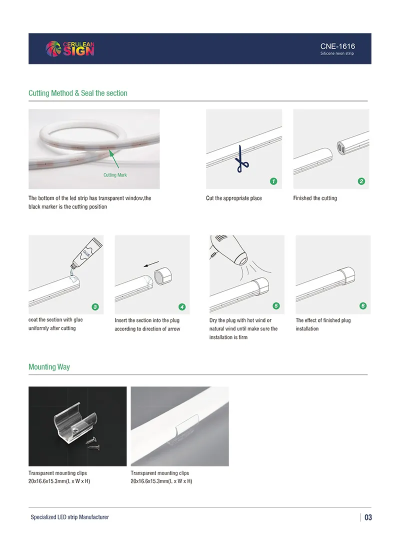 0.6" / 16mm CE / RoHS / UL Listed 24V DC Safety Voltage 270 Degree Emitting Silicone LED Neon Strip