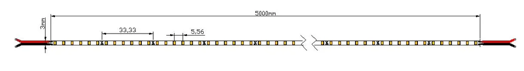 3mm Width SMD2216 180LED Per Meter 12V Bright Light LED Strips