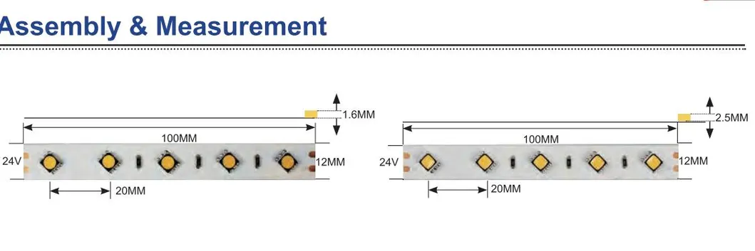 50LED 14.4W 24VDC High CRI95 SMD5050 LED Strip for Indoor Use