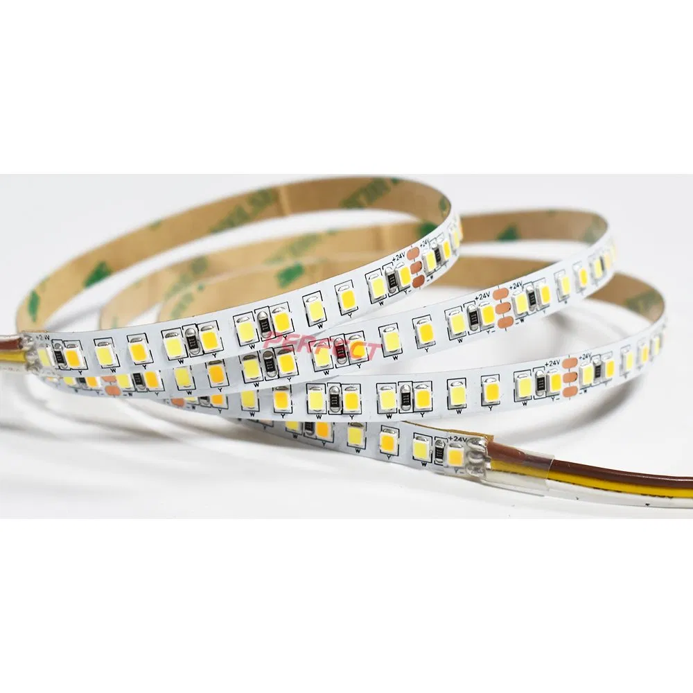 Dim to Warm CCT Adjustable LED Strip SMD2835 168LEDs/M Strip Light From 6500K to 1800K with Any Dimmer