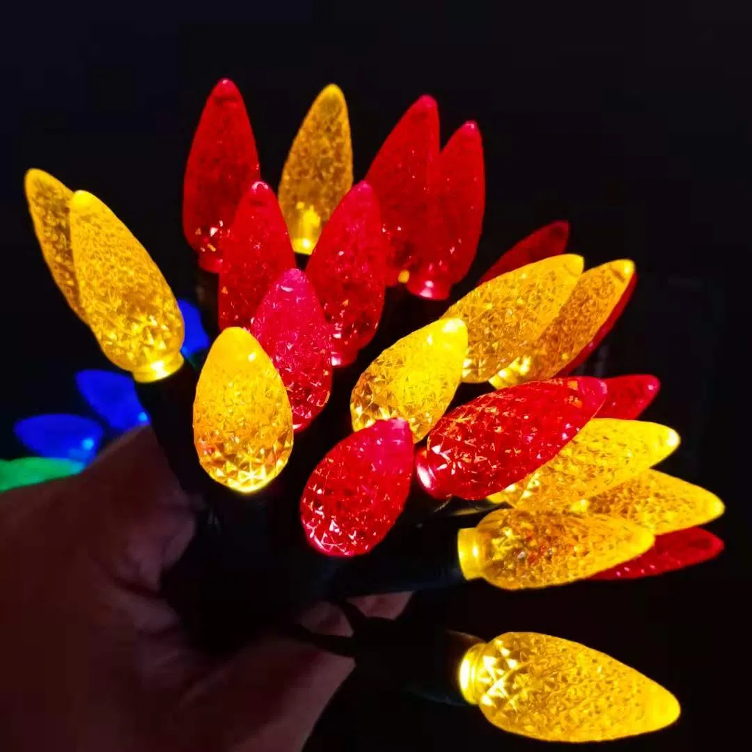 LED Cone-Shaped Lights Strung Together to Decorate Party and Festival Lights