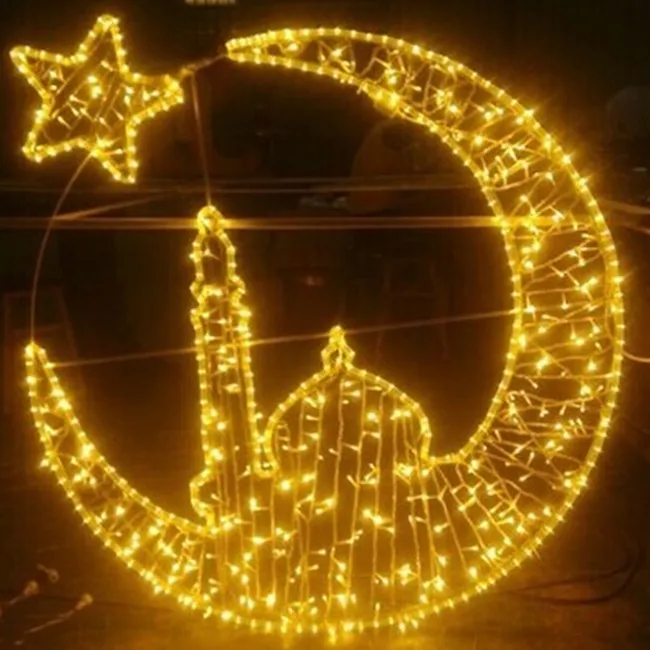 LED Ramadan Moon Motif Light for Outdoor Celebration Ramadan Decoration Lights