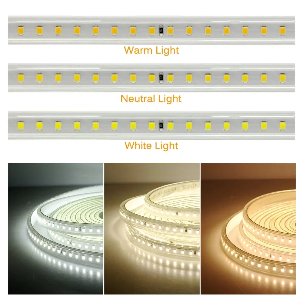 LED Strip Light 60SMD 120SMD 5730 5630 One Line 8mm 10mm 12mm 220-240V IP65 flexible Rope Light