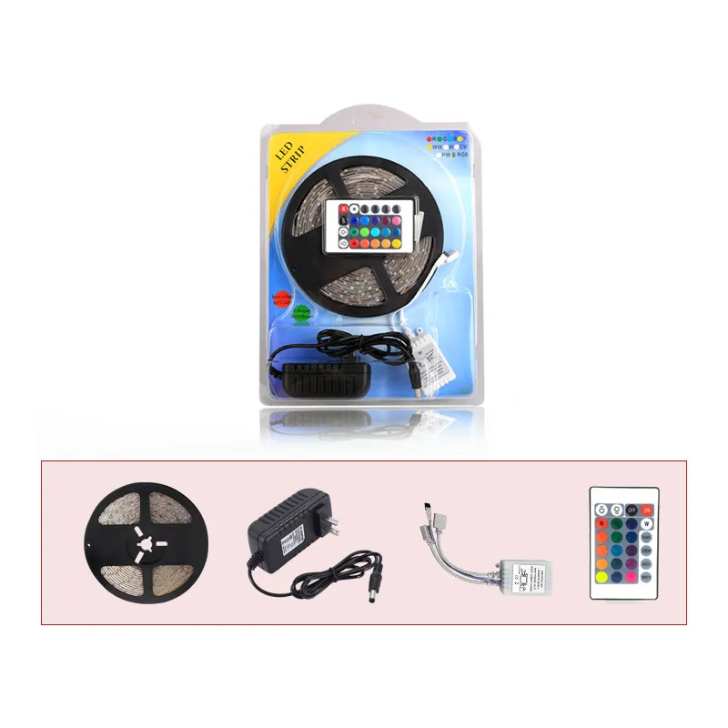 RGB 2835 54LEDs LED Tape Waterproof IP65 LED Strip Lights with 24key Remote Controller