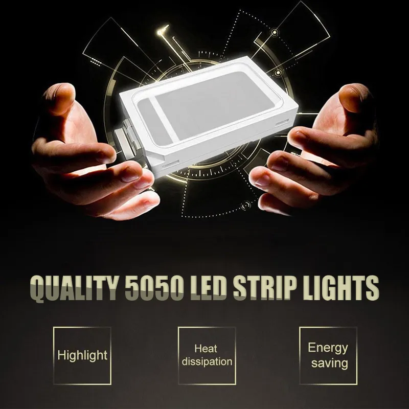 RGB SMD5050 Outdoor Waterproof LED Strip Lights with 24key 44key Remote Controller Au EU UK Us Power Supply