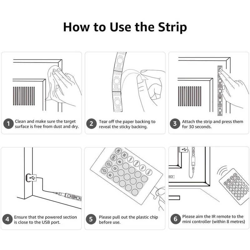 RGB SMD5050 Outdoor Waterproof LED Strip Lights with 24key 44key Remote Controller Au EU UK Us Power Supply