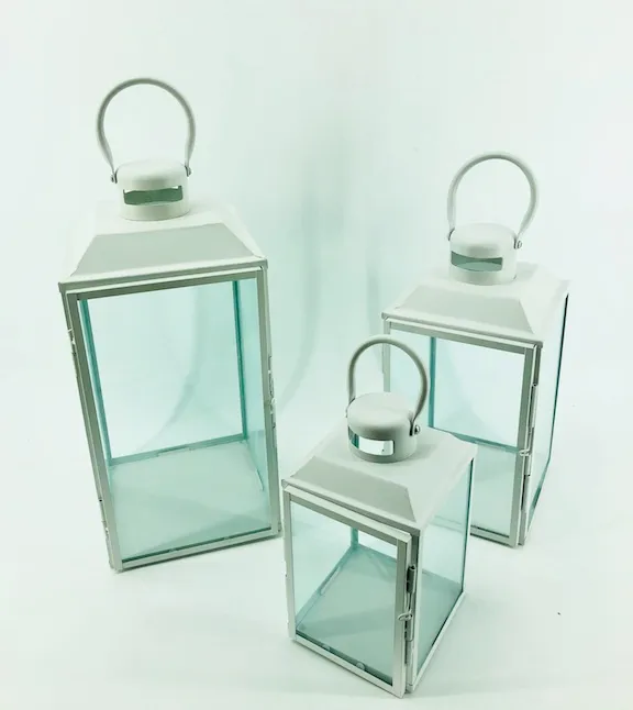 Square White LED Lantern with 3 Size Available