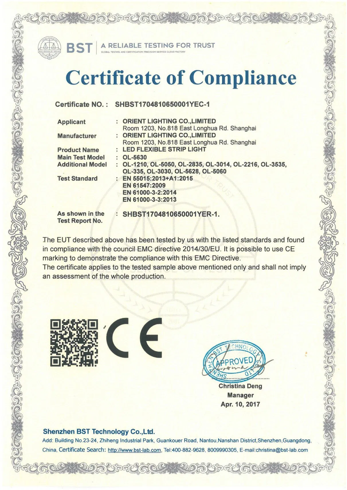 UL Ce Certified SMD 1210 60 LEDs/M Flexible LED Strip Light